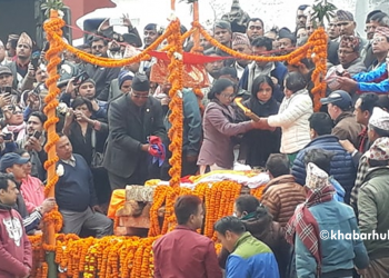 Final rites of former DPM Adhikari performed with state honor