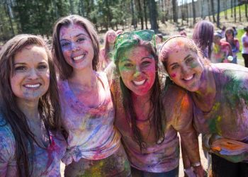 Holi festival is being observed with gusto