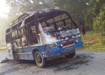 Biplav cadres set bus ablaze in Kailali