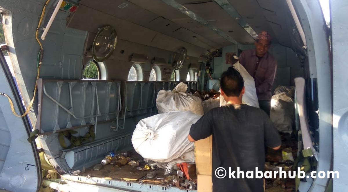 NA airlifts 1,500 kg trash to Kathmandu from Everest region
