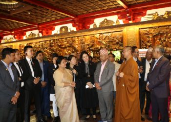 President Bhandari visits Da Ci’en temple
