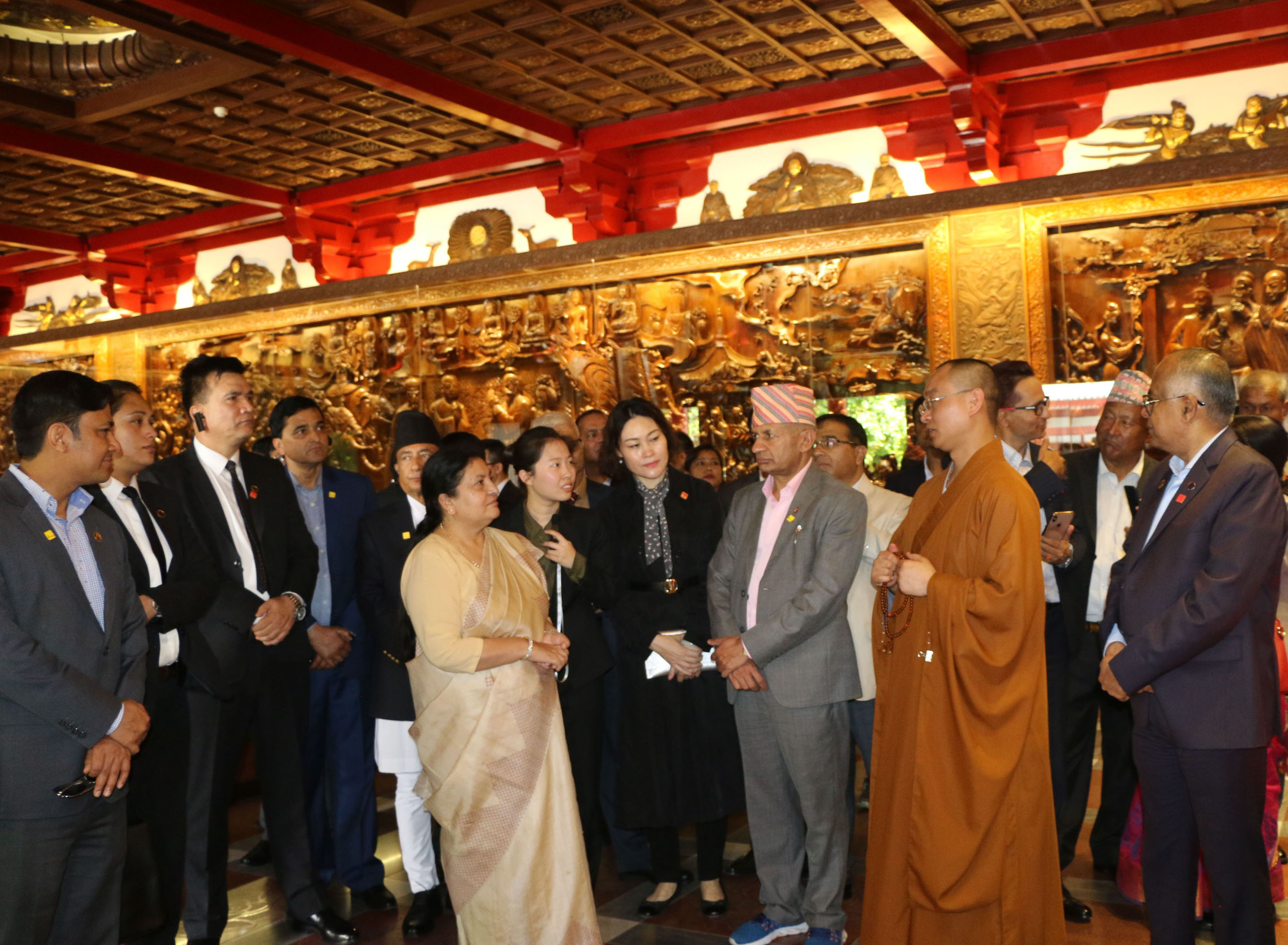 President Bhandari visits Da Ci’en temple