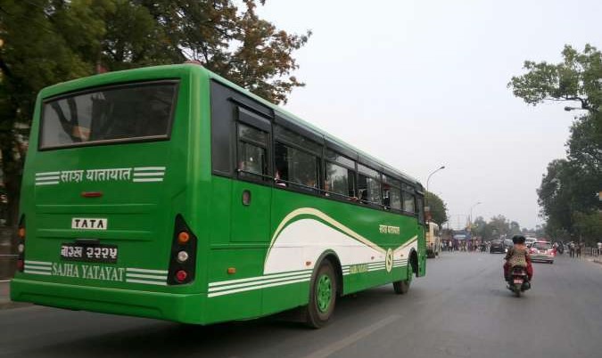 Sajha Bus begins night service in Kathmandu Valley