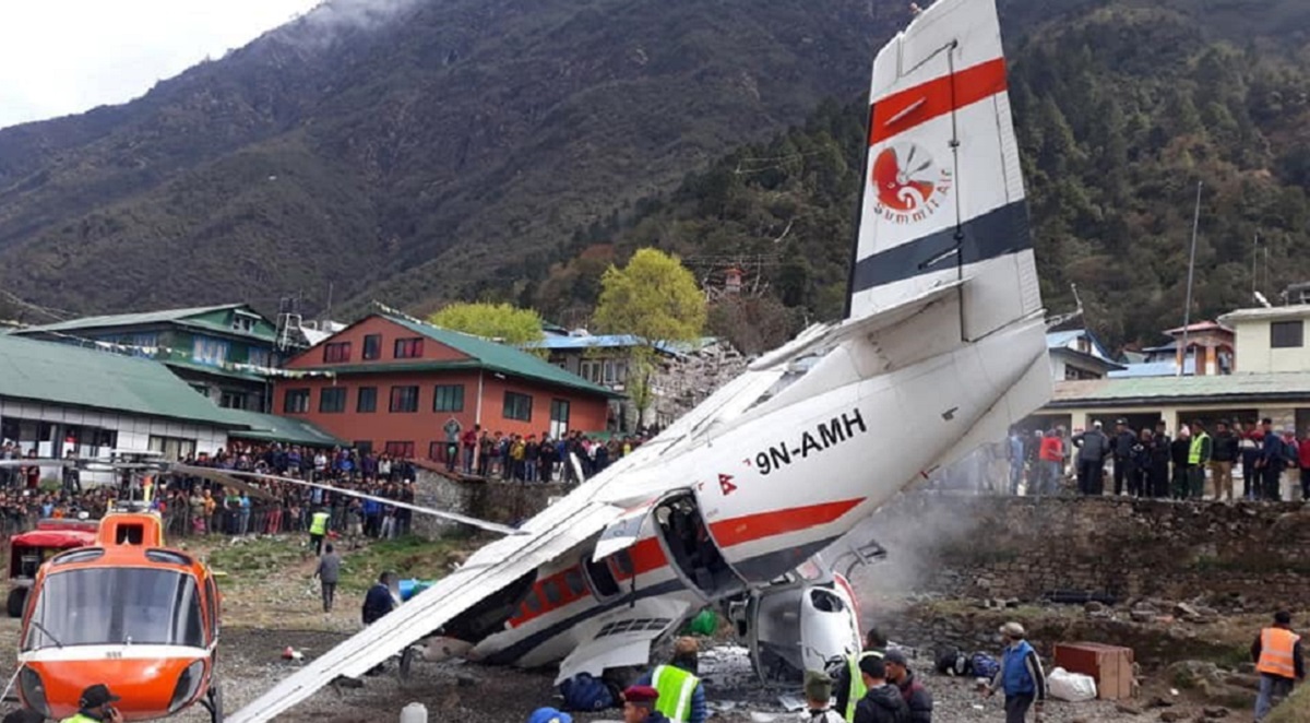 Three killed as aircraft hits parked chopper at Lukla Airport
