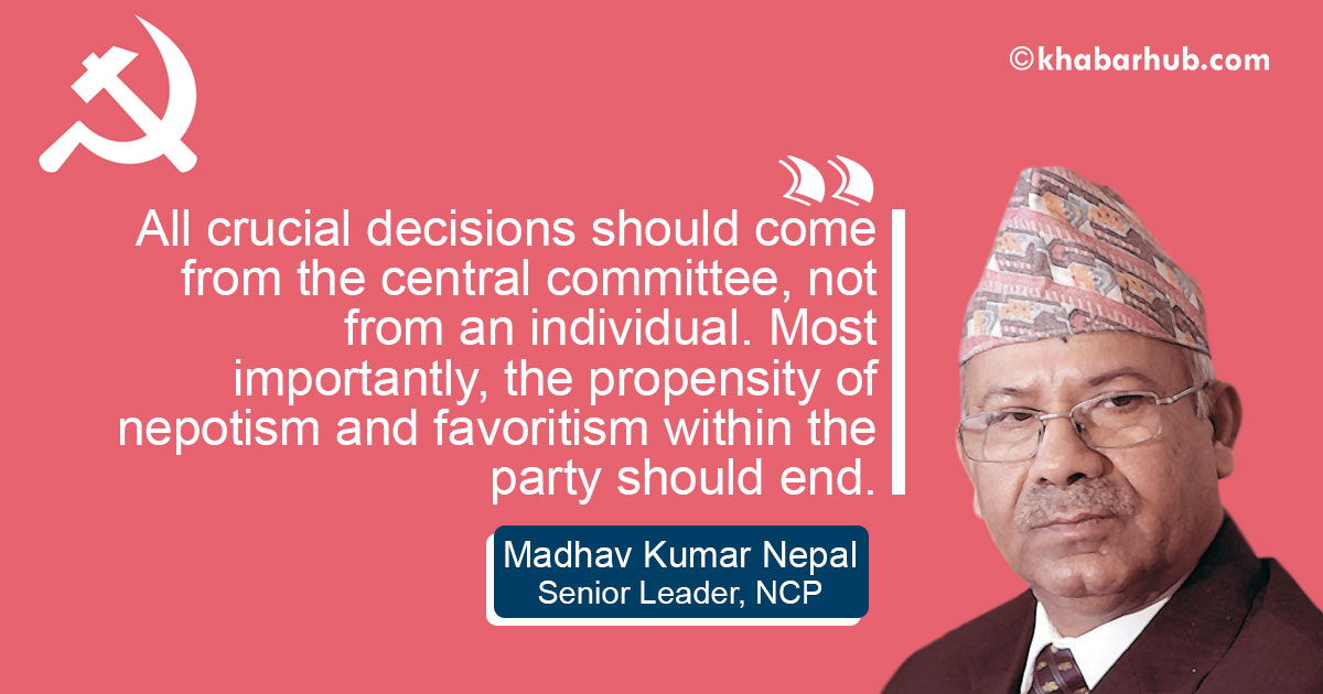All goes well if party sticks to its principles: Madhav Kumar Nepal
