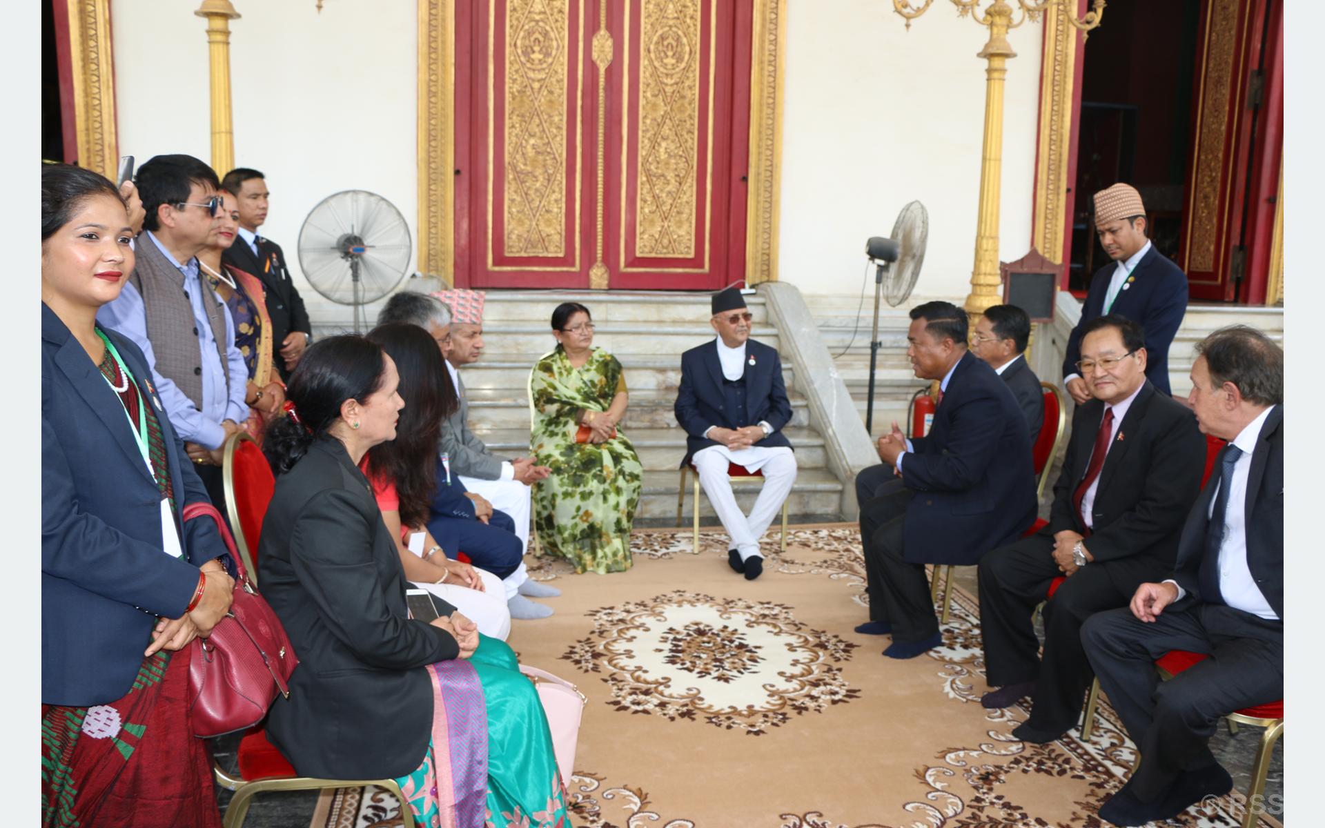 PM Oli visits Silver Pagoda in Phnom Penh
