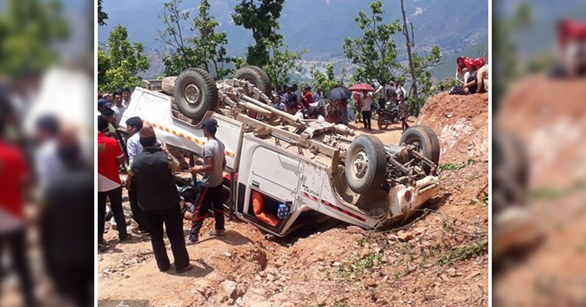Two killed, eight injured in Salyan jeep mishap