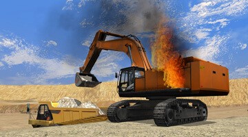 Excavator of cement factory bombed in Sindhuli