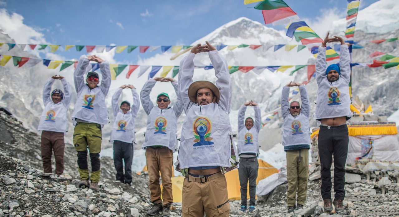 International Day of Yoga in the lap of Mt. Everest