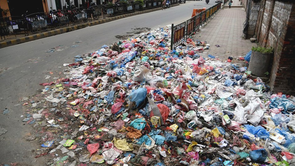 Unmanaged garbage polluting environment in Sundarharaicha