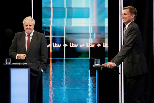 PM hopefuls Boris Johnson and Jeremy Hunt fight out in TV debate over Brexit