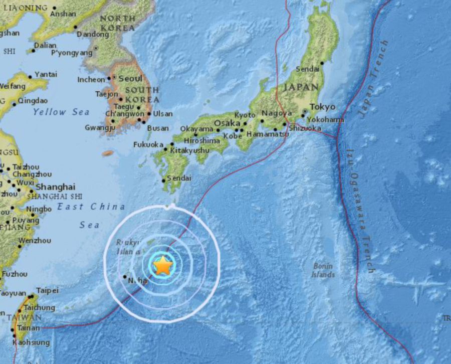 Earthquake of magnitude 6.1 struck north of Japan’s islands of Okinawa
