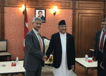 India’s External Affairs Minister Jaishankar meets Nepal’s PM Oli