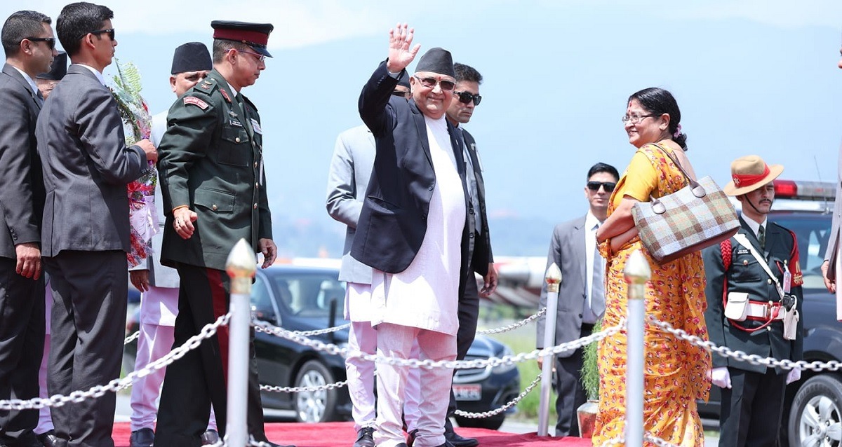 PM Oli flies to Singapore for follow-up treatment