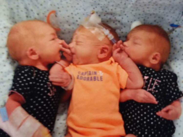 South Dakota mom births triplets after believing she had kidney stones