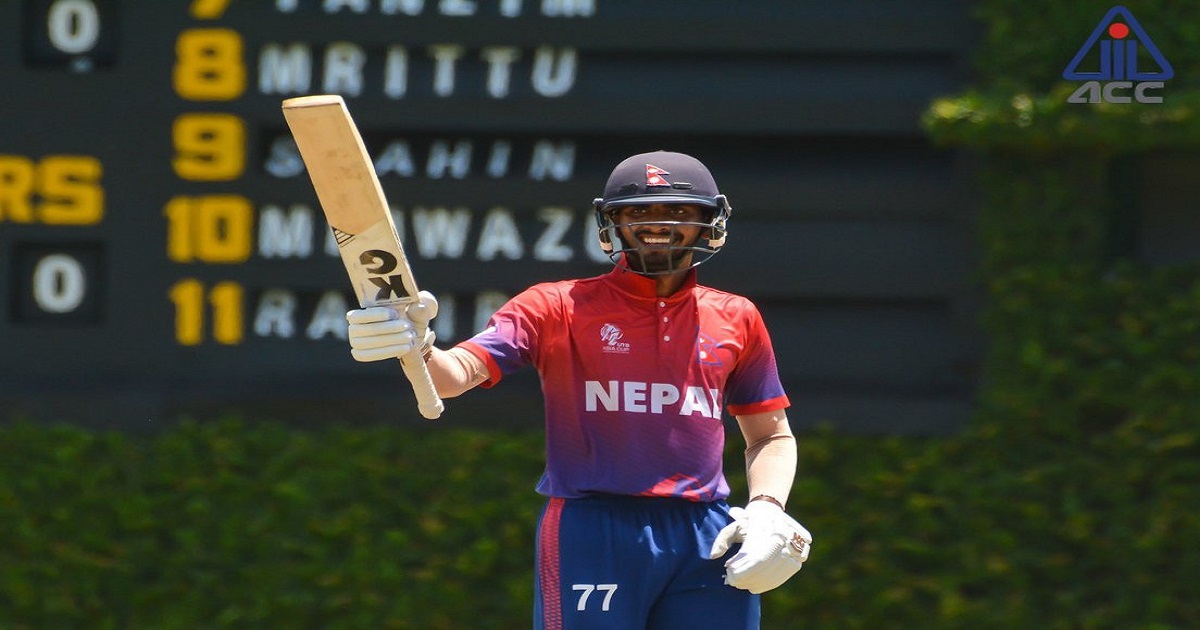 Pawan Sarraf shines as Nepal sets 262-run target against Bangladesh
