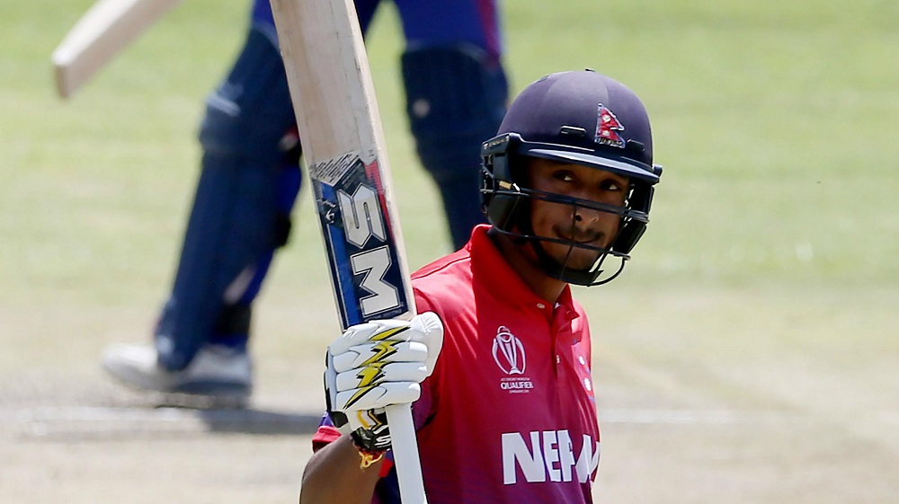 Nepal taking on Zimbabwe in Singapore T20 Series