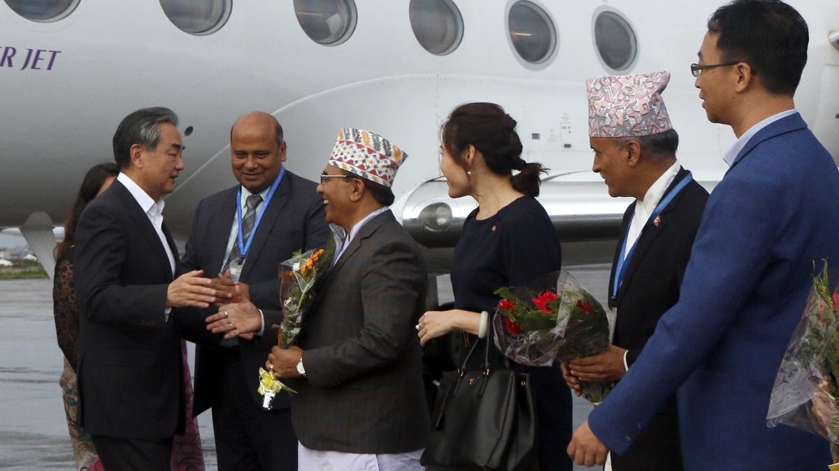 Chinese Foreign Minister Yi arrives in Kathmandu on a three-day visit