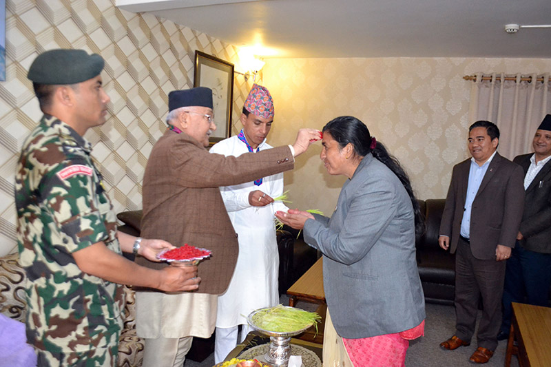 PM Oli to offer Dashain Tika