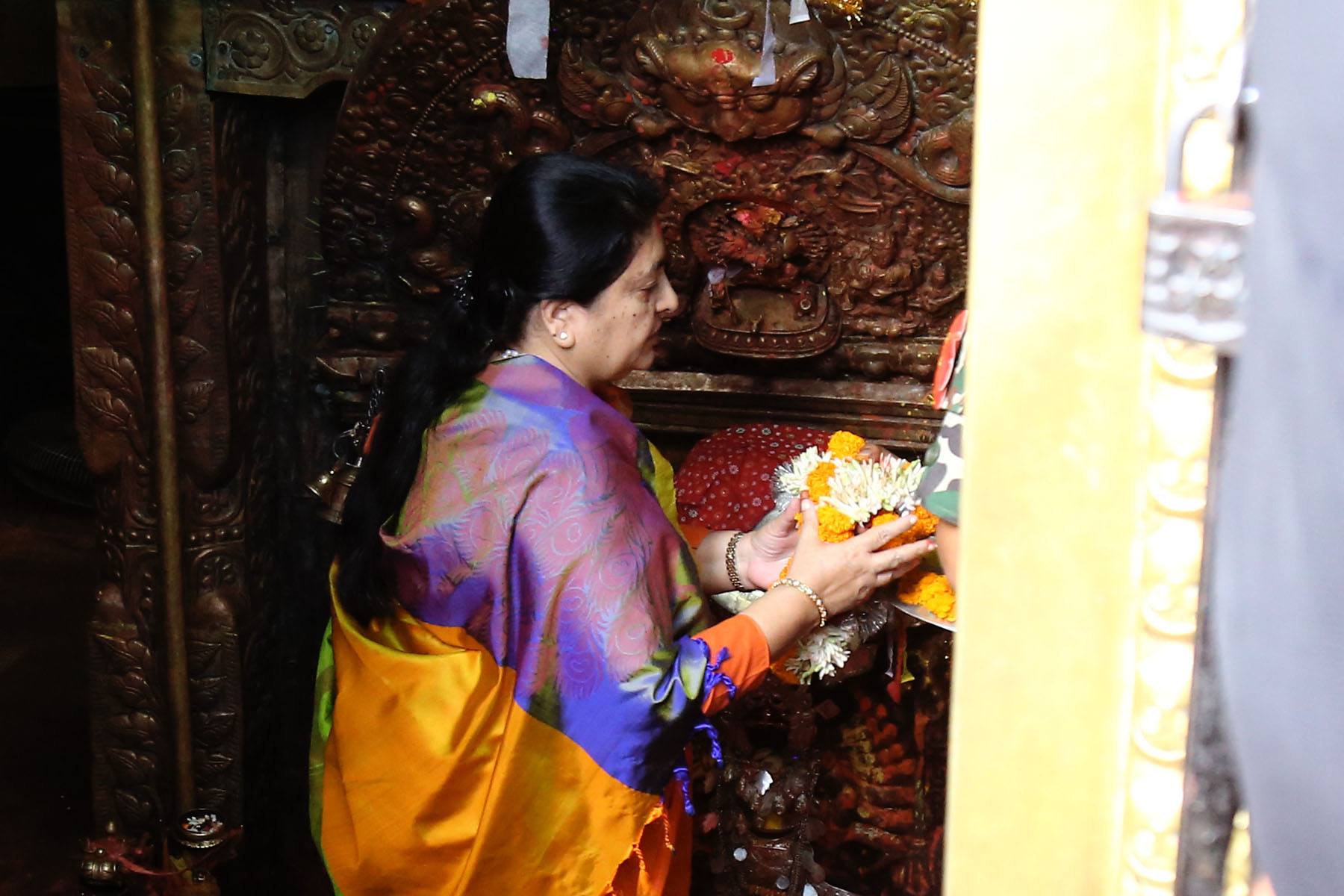President Bhandari offers prayers at various temples