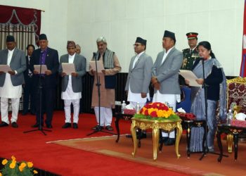 Newly appointed six ministers, three state ministers sworn in