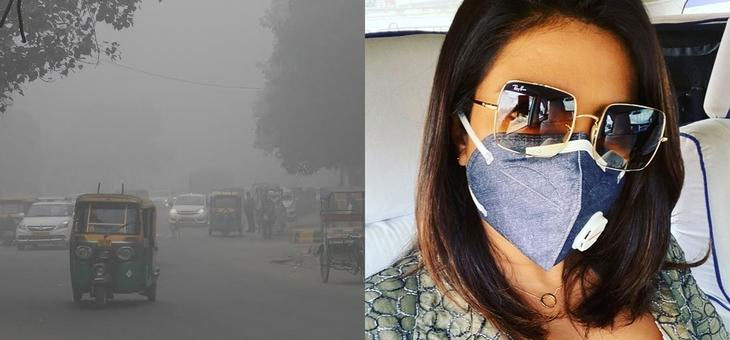Priyanka Chopra wears mask as Delhi chokes in record smog