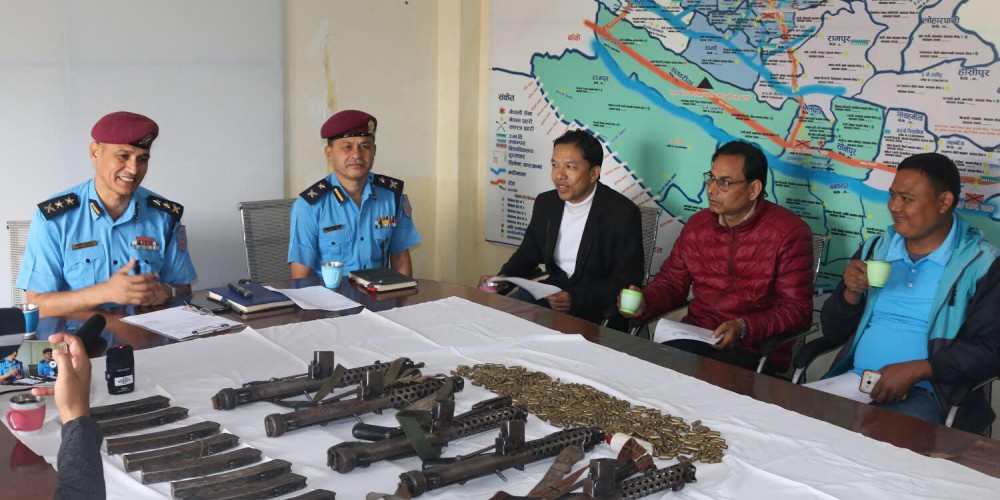 Five riffles recovered from Biplav’s home town