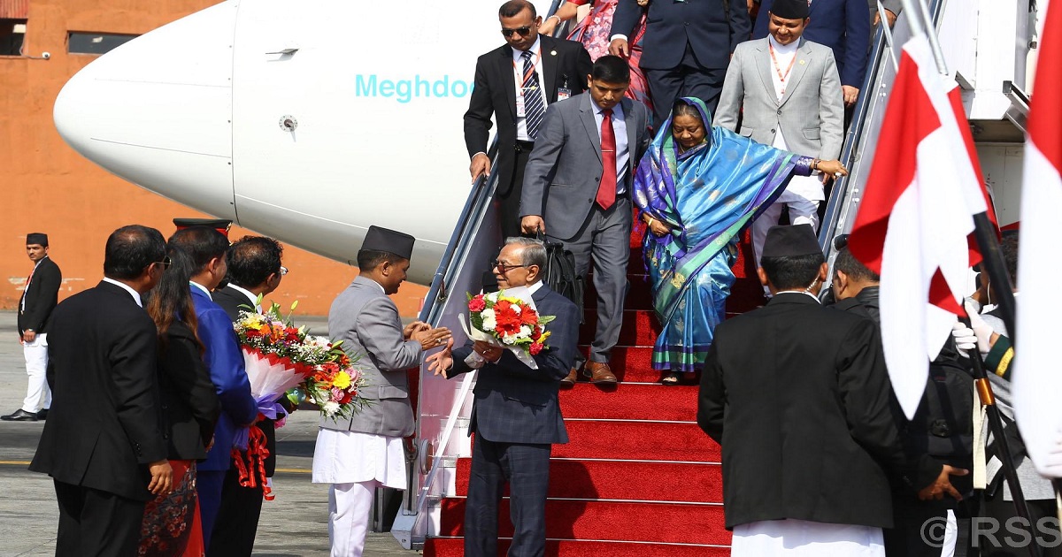 President of Bangladesh Hamid arrives in Kathmandu