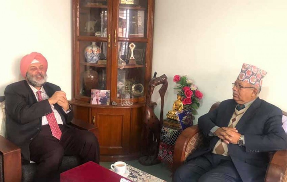 Indian Ambassador pays farewell call on leader Nepal