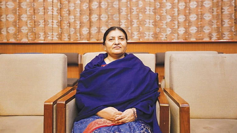 President Bhandari active in resolving UML row following  telephone talks with Chinese counterpart Xi