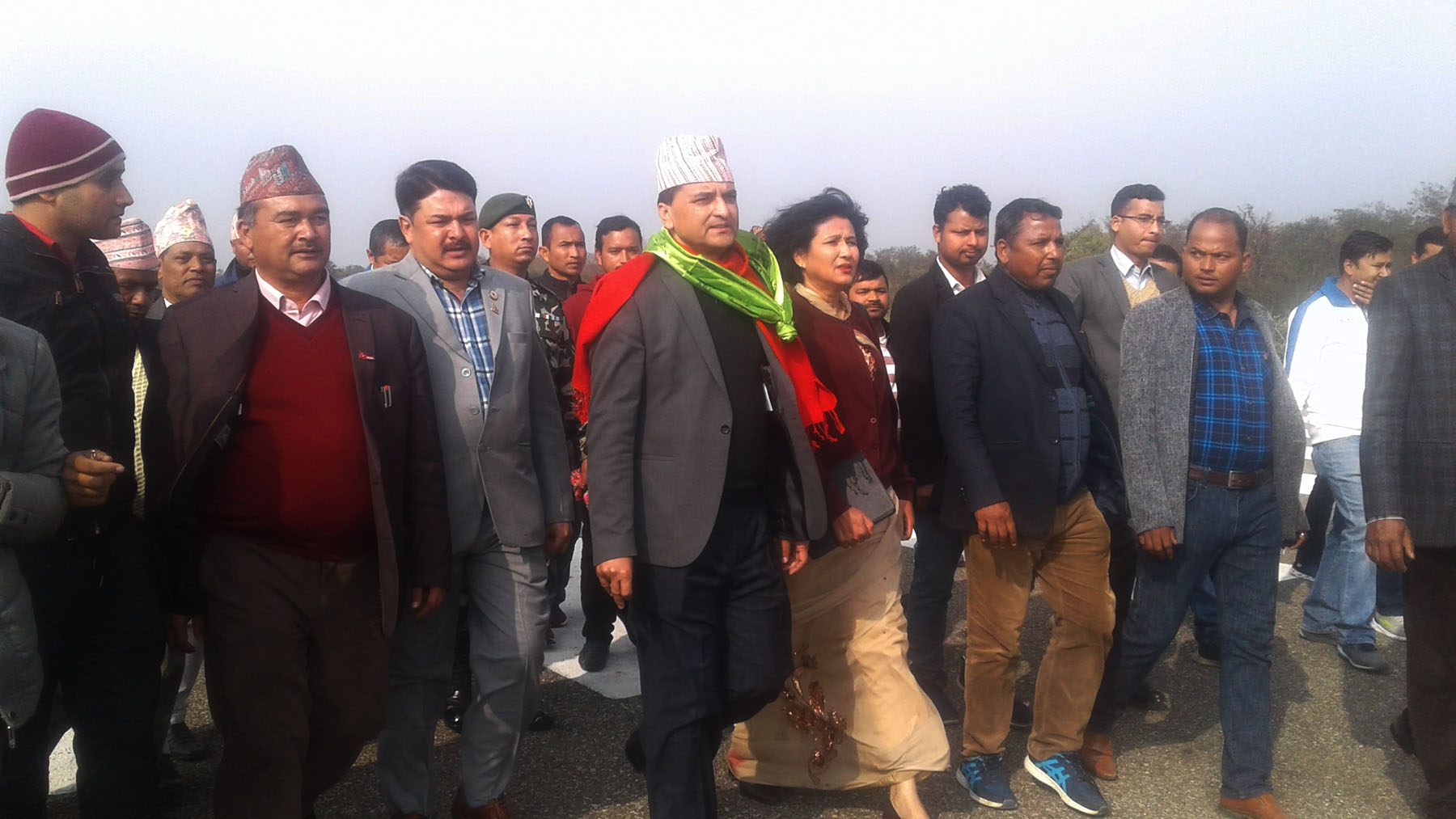 Minister Bhattarai inspects Tarigaun Airport