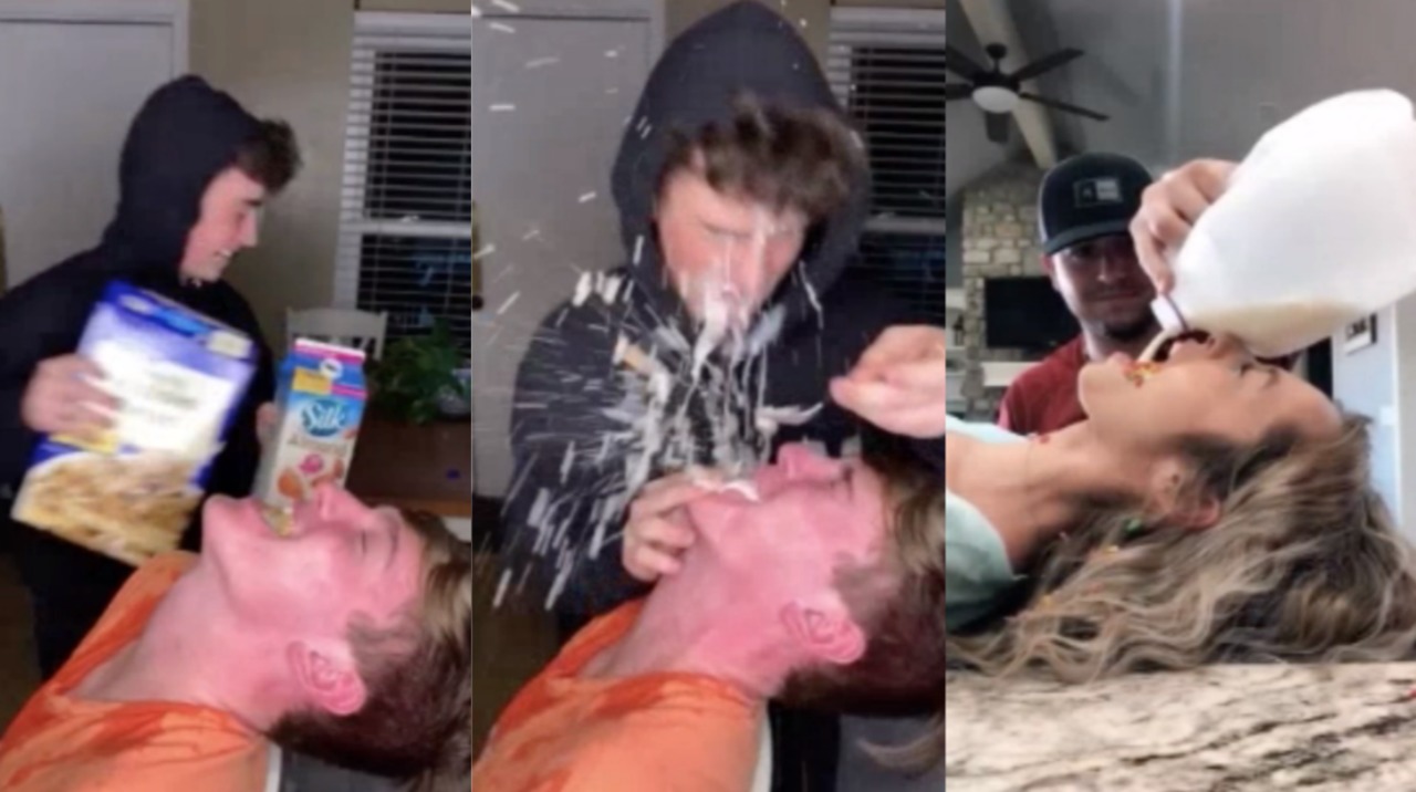 Tiktok craze: New challenge sees people eat cereal out of each other’s mouths