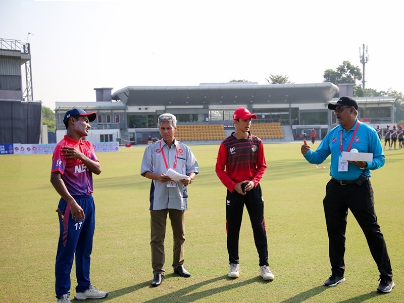 ACC Eastern Region T20: Nepal fielding against Malaysia