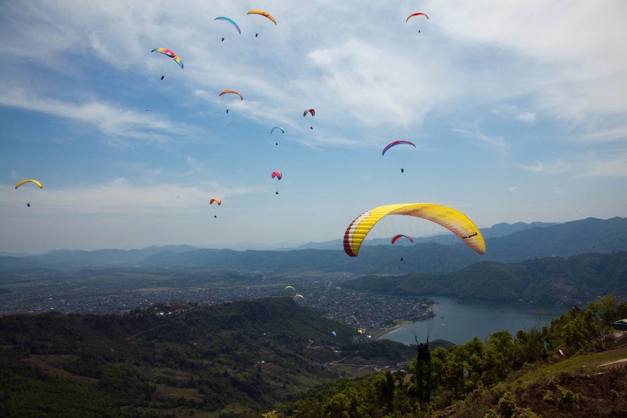 Cross-country contest under Paragliding World Cup Asian Tour today