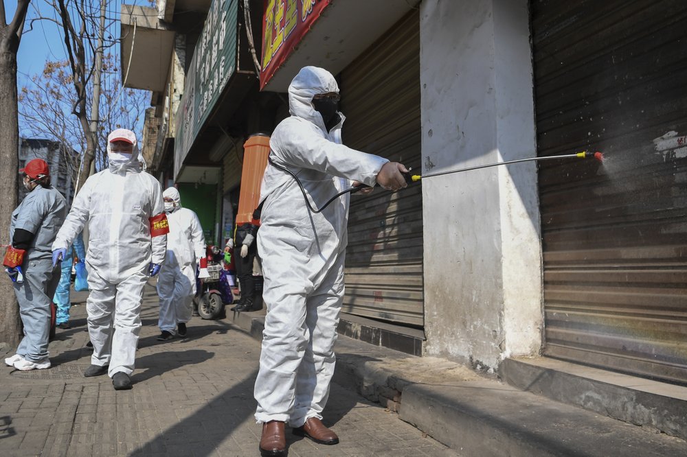 Gokarneshwor Municipality sprays disinfectant