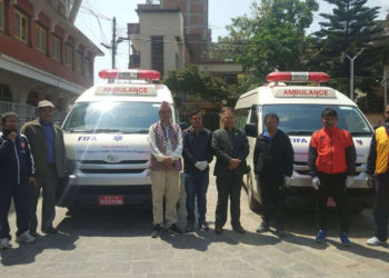 ANFA hands over its two ambulances to Lalitpur Metropolis