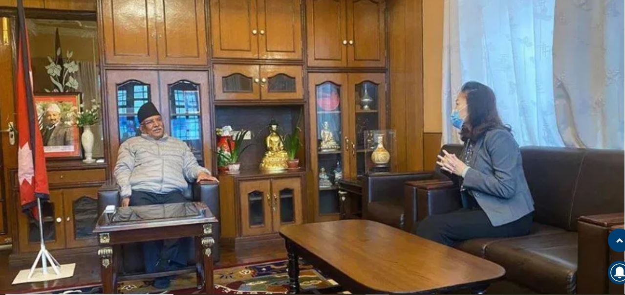 Chinese Ambassador Yanqi and Maoist Center Chair Prachanda hold talks