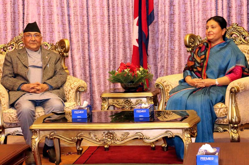 PM Oli consults on NCP dispute with President Bhandari