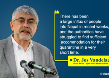 Loosening lockdown is not the end of COVID-19 crisis: Dr Vandelaer, WHO Representative to Nepal