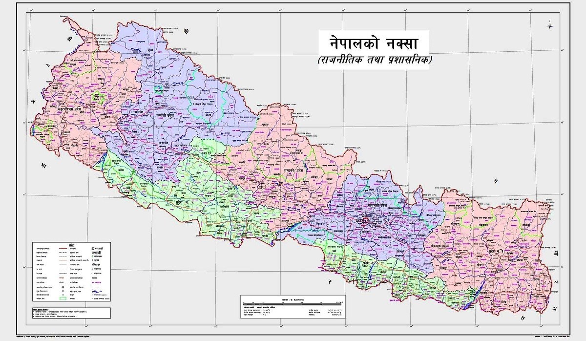 Outline Susta In Revised Map Of Nepal Locals Khabarhub   Nepal New Map Fff 