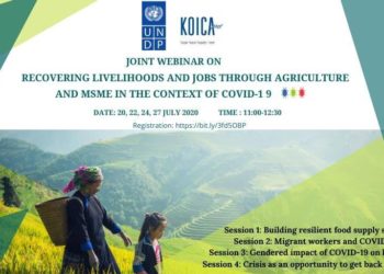 KOICA-UNDP organizing joint webinar on recovering livelihoods and jobs