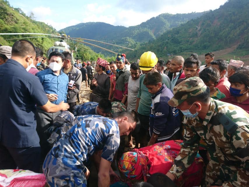 Injured in Gulmi landslide airlifted to Kathmandu