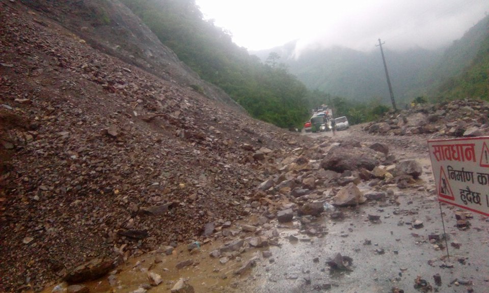 Landslide blocks Jai Prithvi Highway in Baitadi