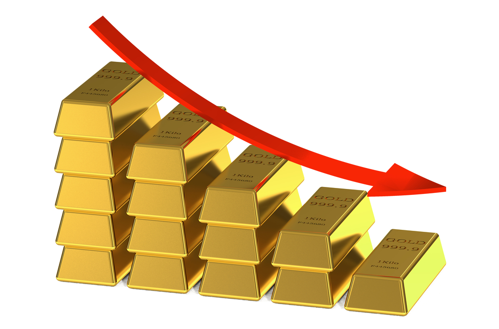 Gold price down by Rs 1400 per tola today