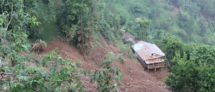 Son dies, father hurt in landslide
