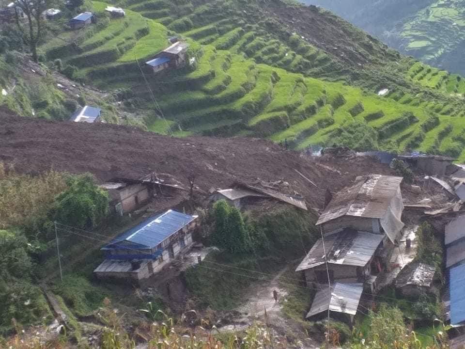 Many feared dead as landslide buries 13 houses in Sindhupalchowk
