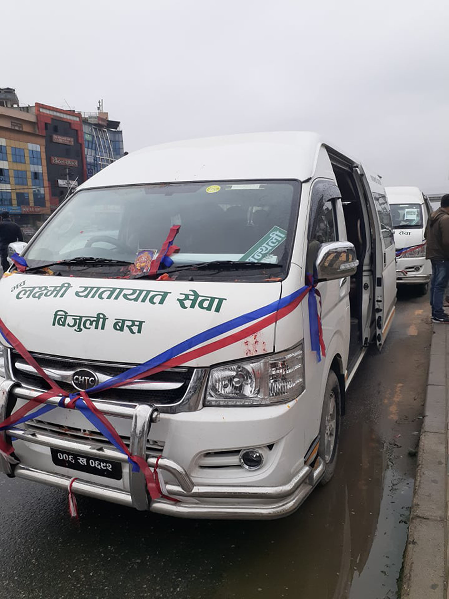 Electric minibus begins operation from Kathmandu to Manthali