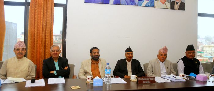 NC office-bearers holding meeting at Sanepa