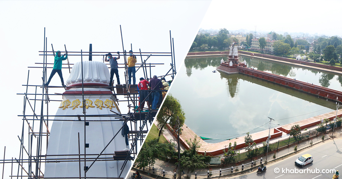 In pics: Spire installed on Balgopaleshwor Temple