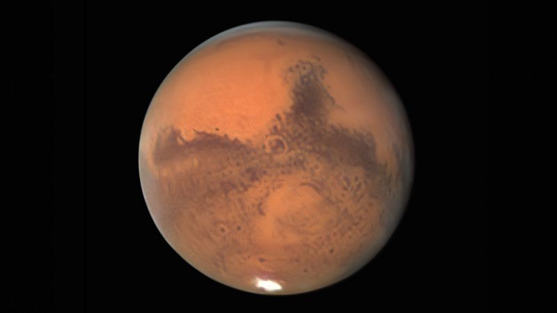 Mars popping up at its largest today